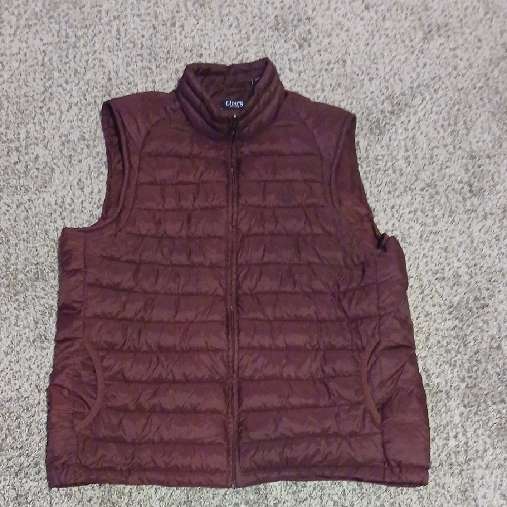 Chaps Quilted Puffer Vest in Wine